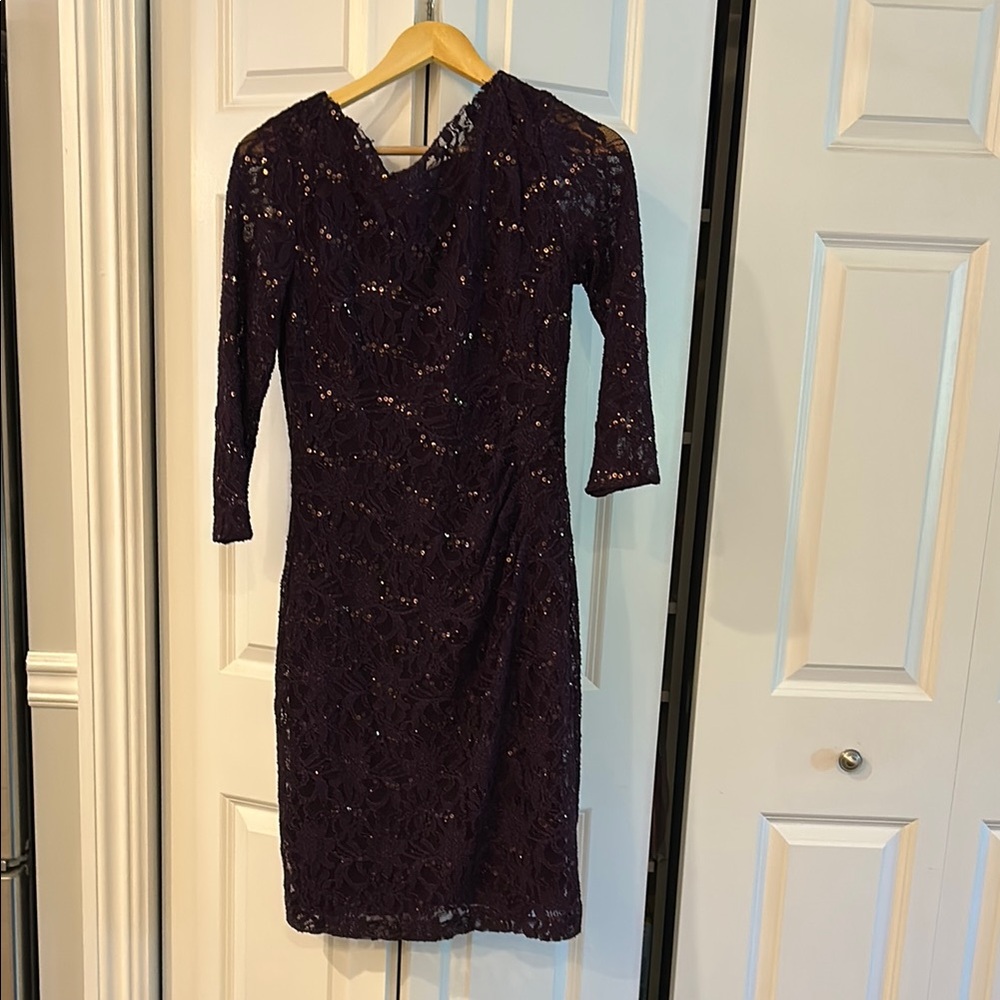 Ralph Lauren Deep Purple Lace Dress